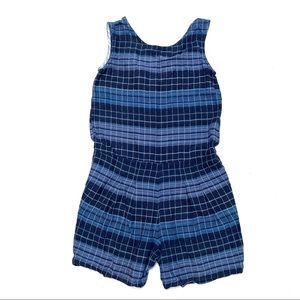 Ace & Jig Sz XS Romper plaid cotton blue